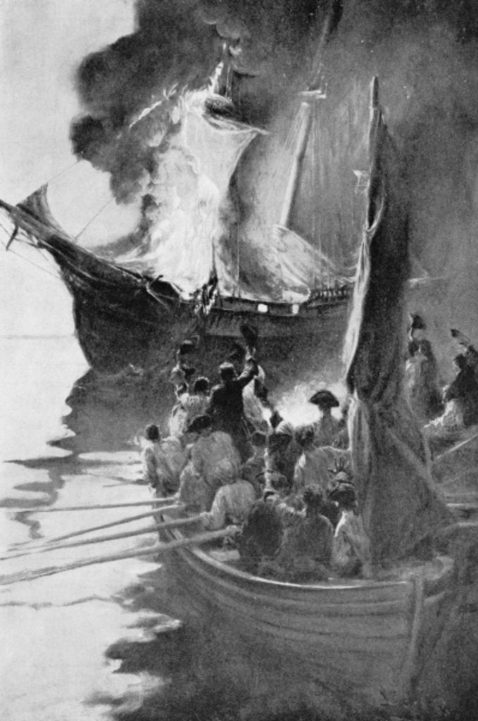 Detail of Burning of the 'Gaspee' by Howard (after) Pyle