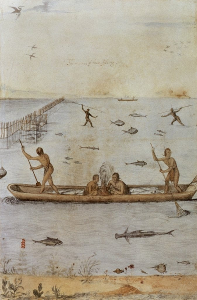 Detail of Indians Fishing by John White