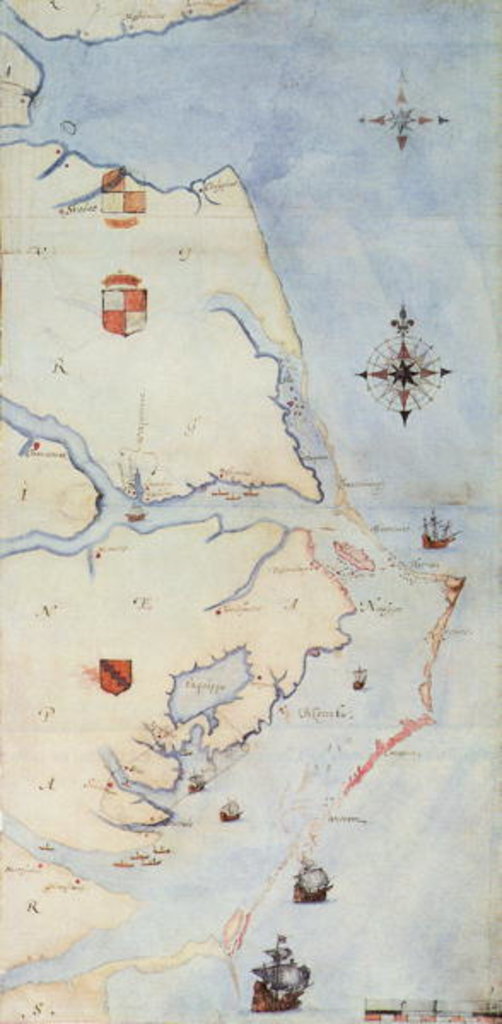 Detail of Map of Raleigh's Virginia by John (after) White