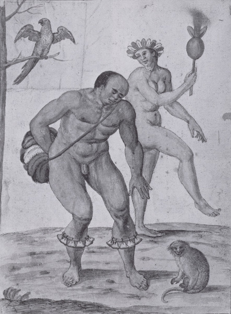 Detail of Brazilian Indians Dancing by John White