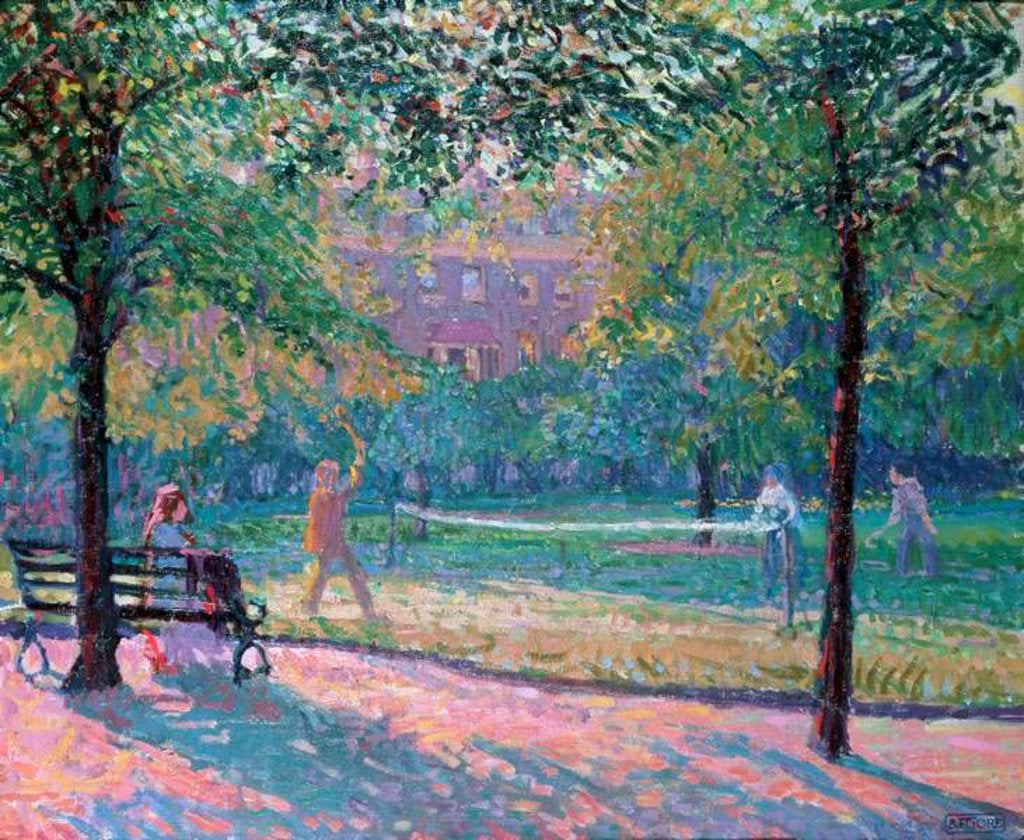 Detail of Game of Tennis by Spencer Frederick Gore