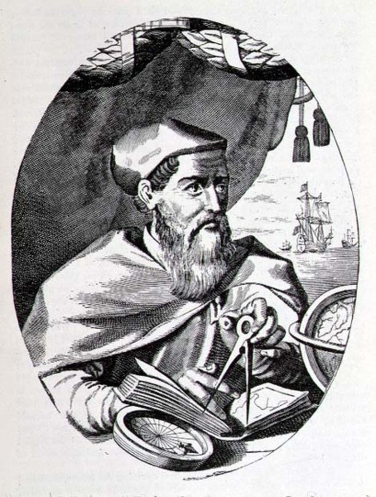 Detail of Portrait of Amerigo Vespucci by English School