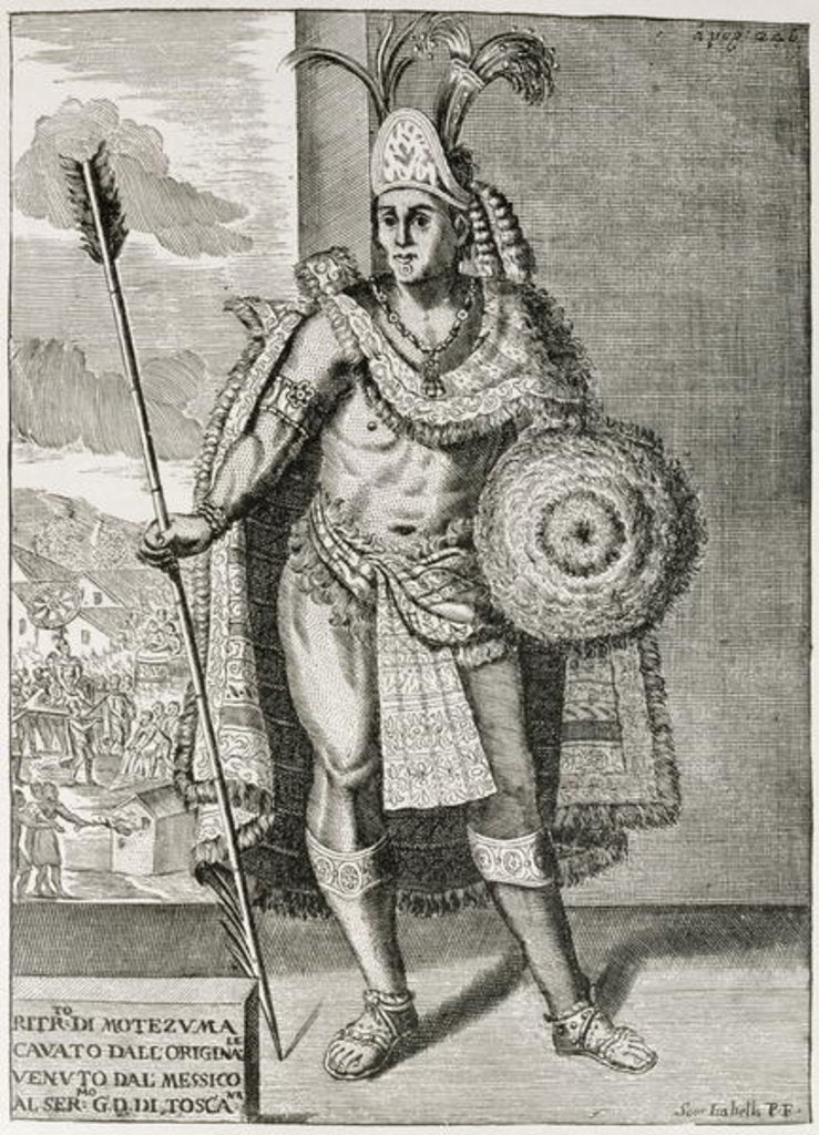 Detail of Portrait of Montezuma II from 'The Narrative and Critical History of America', edited by Justin Winsor, London, 1886 by English School