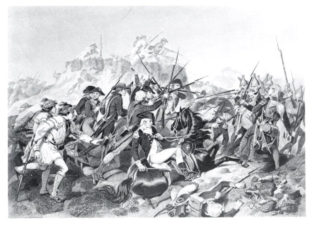 Detail of Battle of Saratoga - General Arnold Wounded in the Attack on the Hessian Redoubt, 17th October 1777 by American School