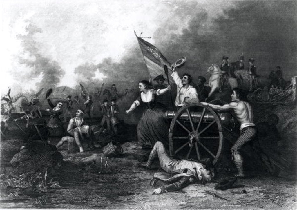 Detail of Moll Pitcher at the Battle of Monmouth, 28th June 1778, engraved by J. Rogers by Dennis Malone Carter