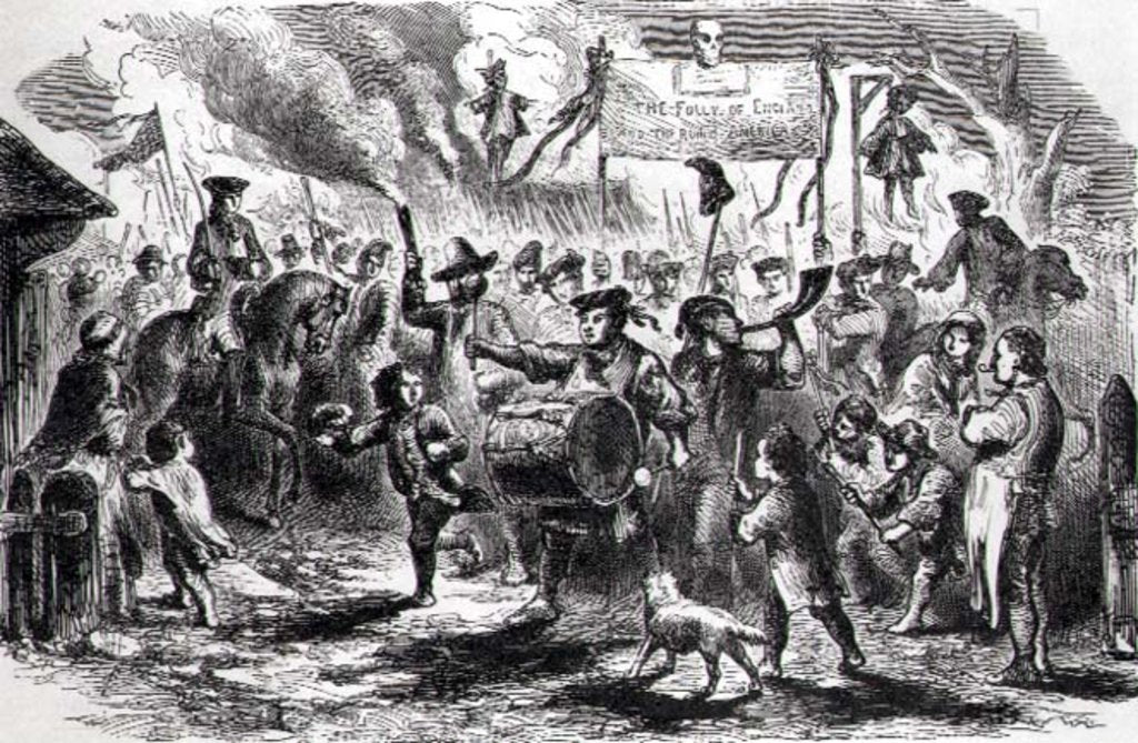 Detail of The Stamp Act Riots at Boston by American School