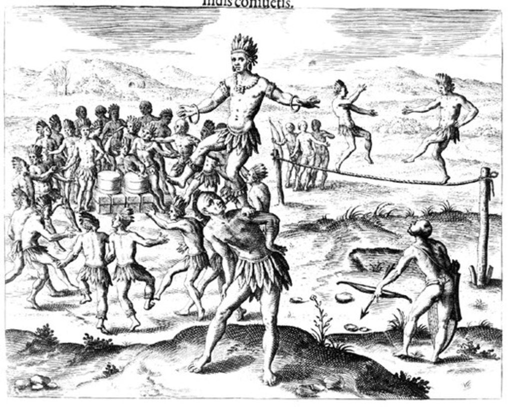 Detail of Various Indian Games by Jacques Le Moyne