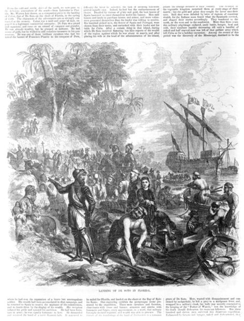 Detail of Landing of De Soto in Florida by Asa Coolidge Warren