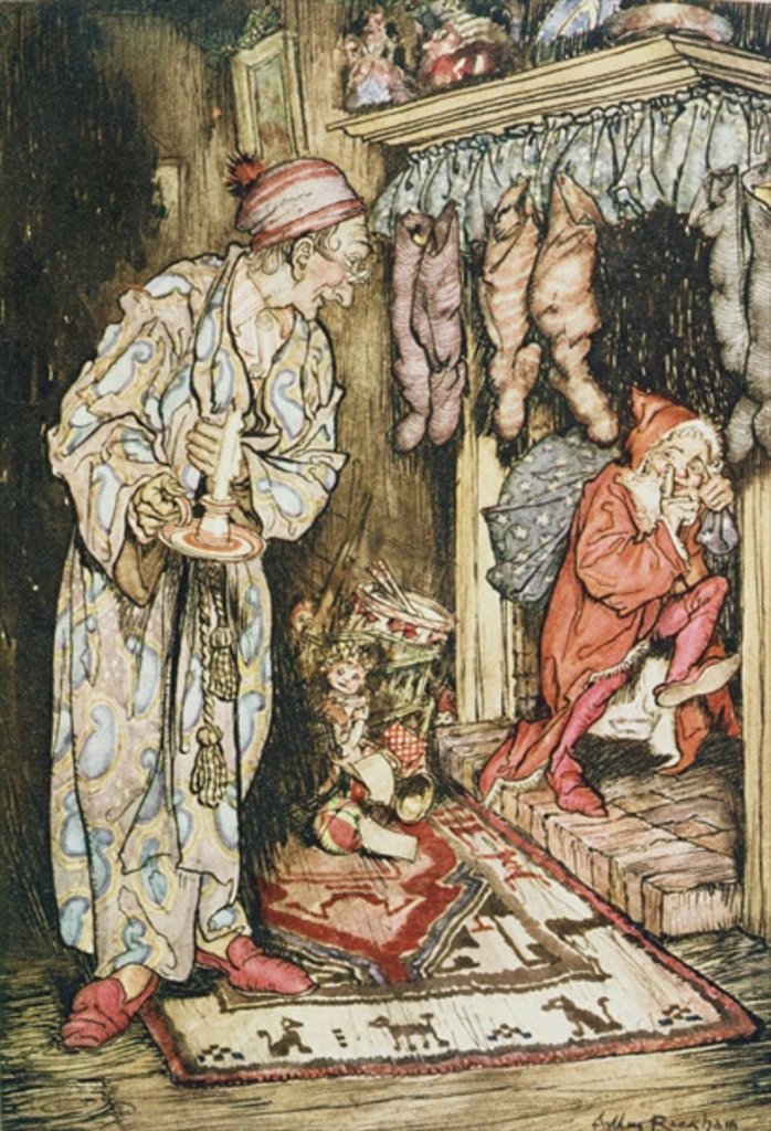 Detail of Christmas illustrations by Arthur Rackham