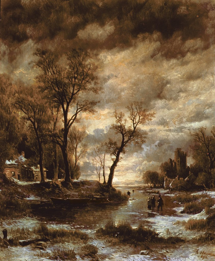 Detail of Winter in Holland, 1872 by Remigius van Haanen