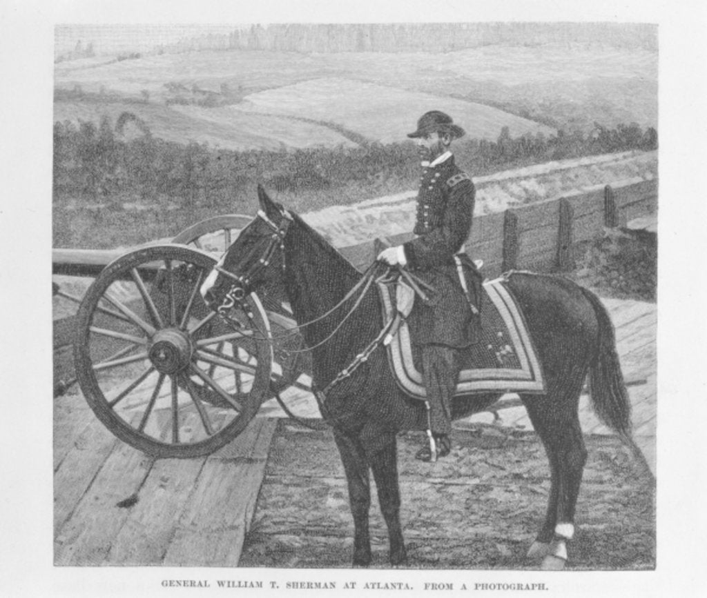 Detail of General William Tecumseh Sherman at Atlanta, engraved from a photograph by George. M. Bell