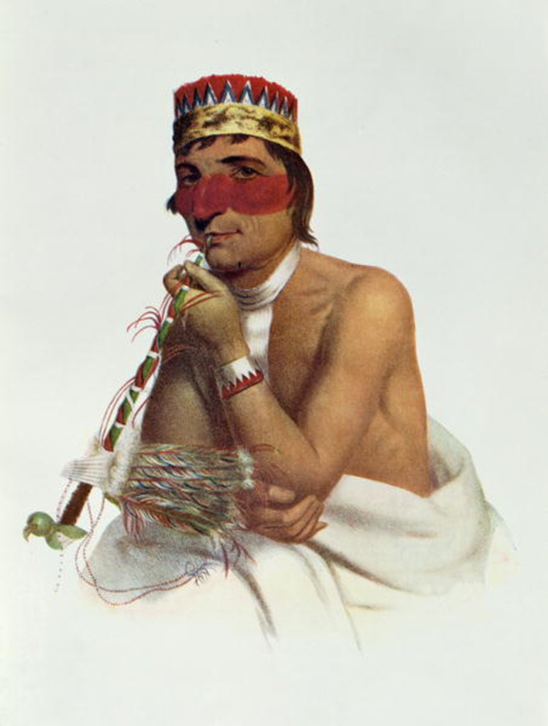 Detail of Wa-Em-Boesh-Kaa, a Chippeway Chief from Sandy Lake, 1826 by James Otto Lewis