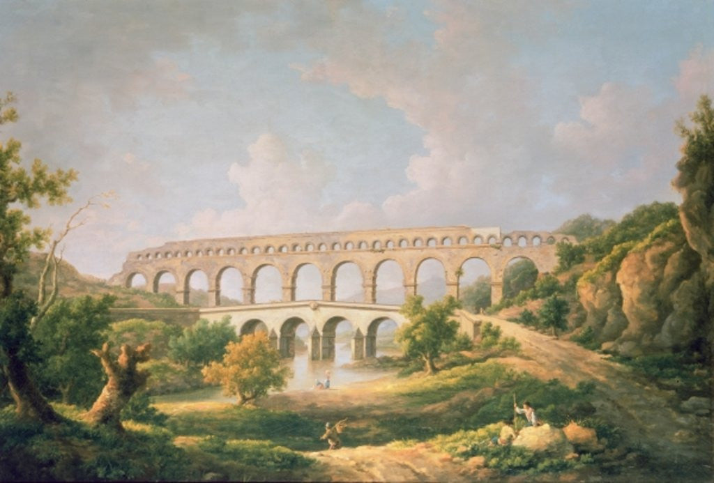 Detail of The Pont du Gard, Nimes by William Marlow