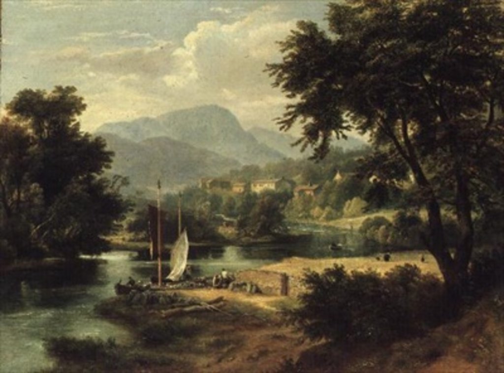 Detail of View of Clappersgate on the River Brathay above Windermere by Ramsay Richard Reinagle