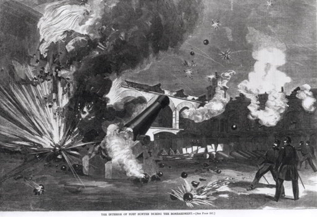 Detail of The Interior of Fort Sumter During the Bombardment by American School
