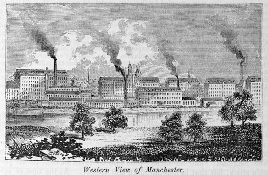 Detail of Western View of Manchester, New Hampshire, USA, 1861 by American School