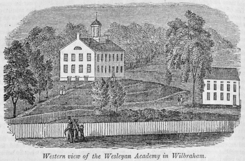 Detail of Western view of the Wesleyan Academy in Wilbraham by American School