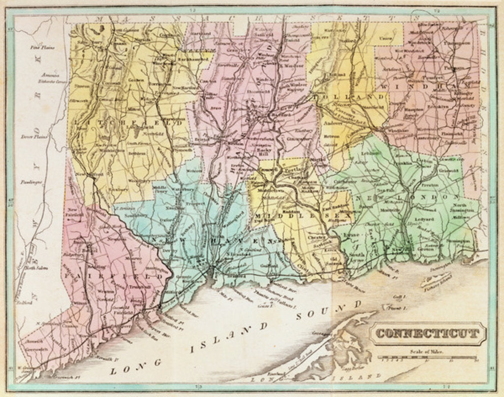 Detail of Map of Connecticut by American School