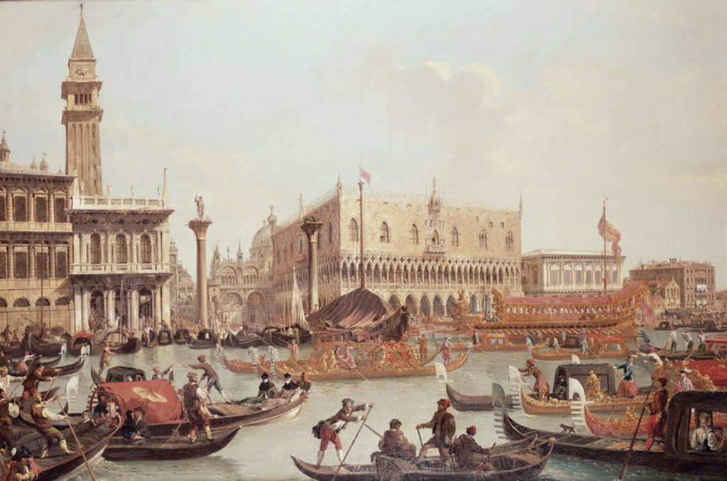 Detail of View of the Doge's Palace and the Piazzetta, Venice by Giuseppe Bernardino Bison