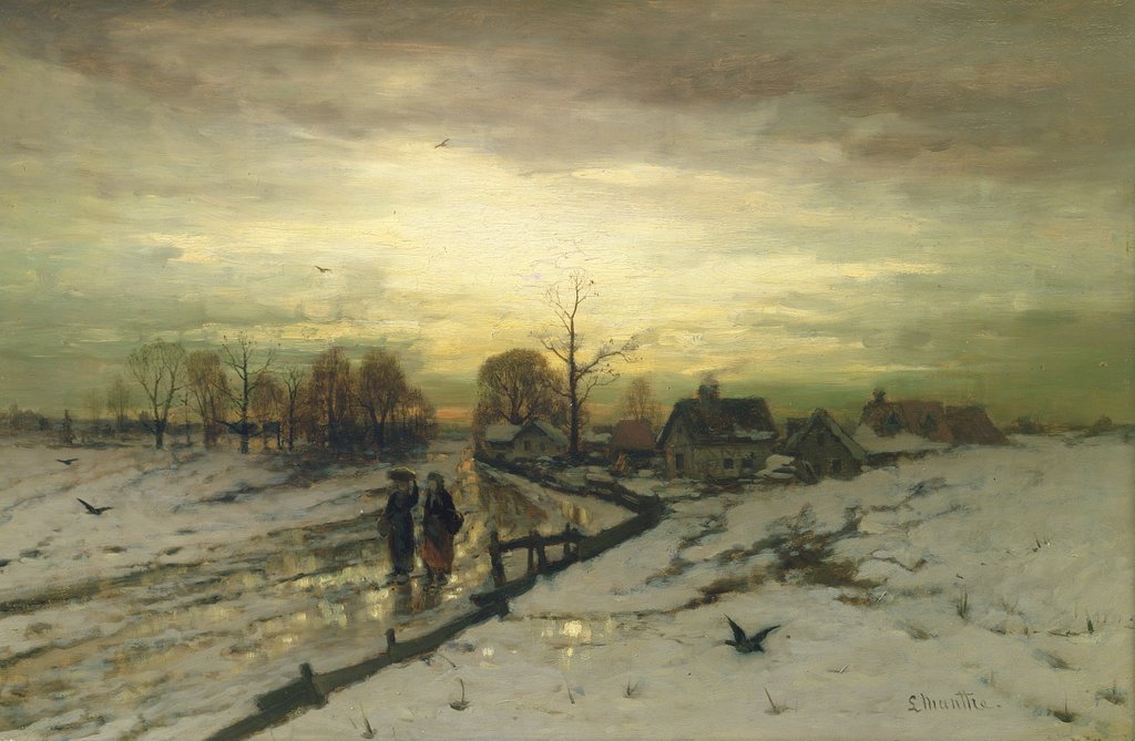 Snow Scene: Sunset by Ludwig Munthe