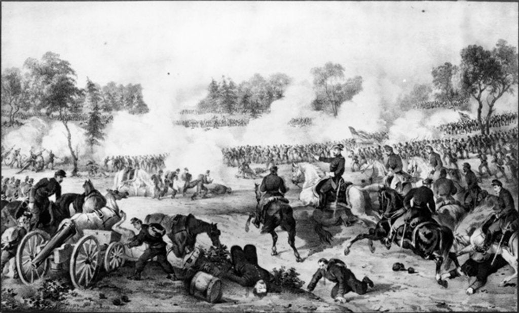 Detail of The Battle of the Wilderness, Virginia, May 5th & 6th 1864, pub. by Currier & Ives by American School