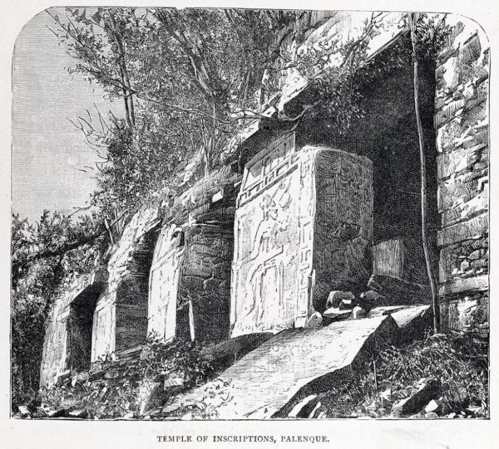 Detail of Temple of Inscriptions, Palenque by French School