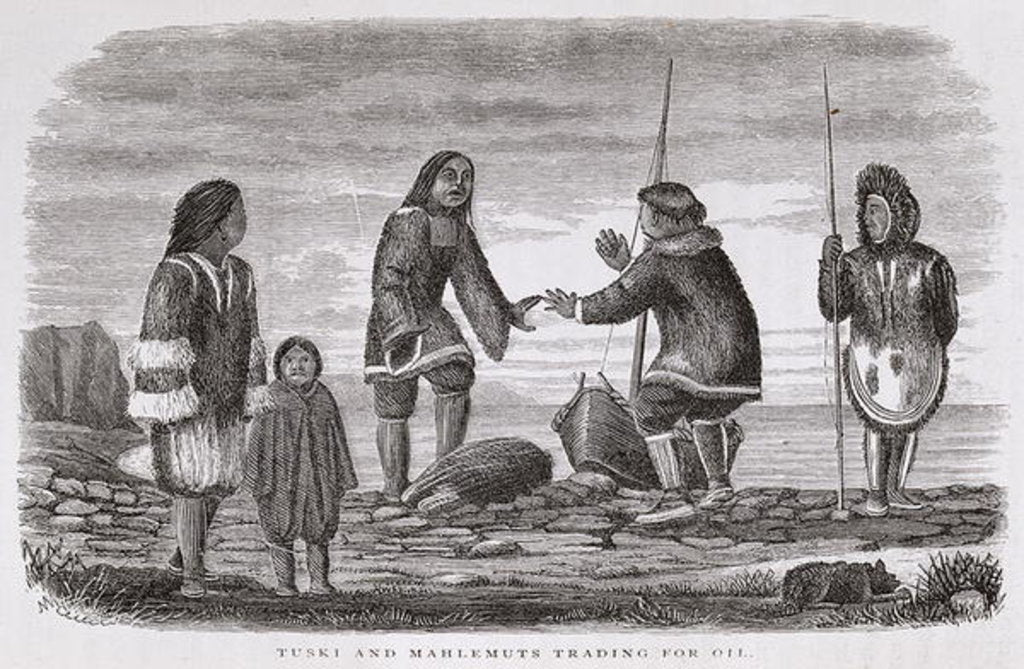 Detail of Tuski and Mahlemuts Trading for Oil by H. W. Elliot