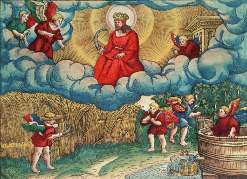 Detail of Revelations 14:14 The Reaper, Vision of Armageddon by German School