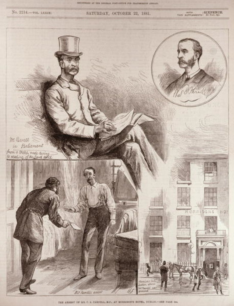 Detail of The Arrest of Mr. C.S. Parnell, MP, at Morrison's Hotel, Dublin by English School