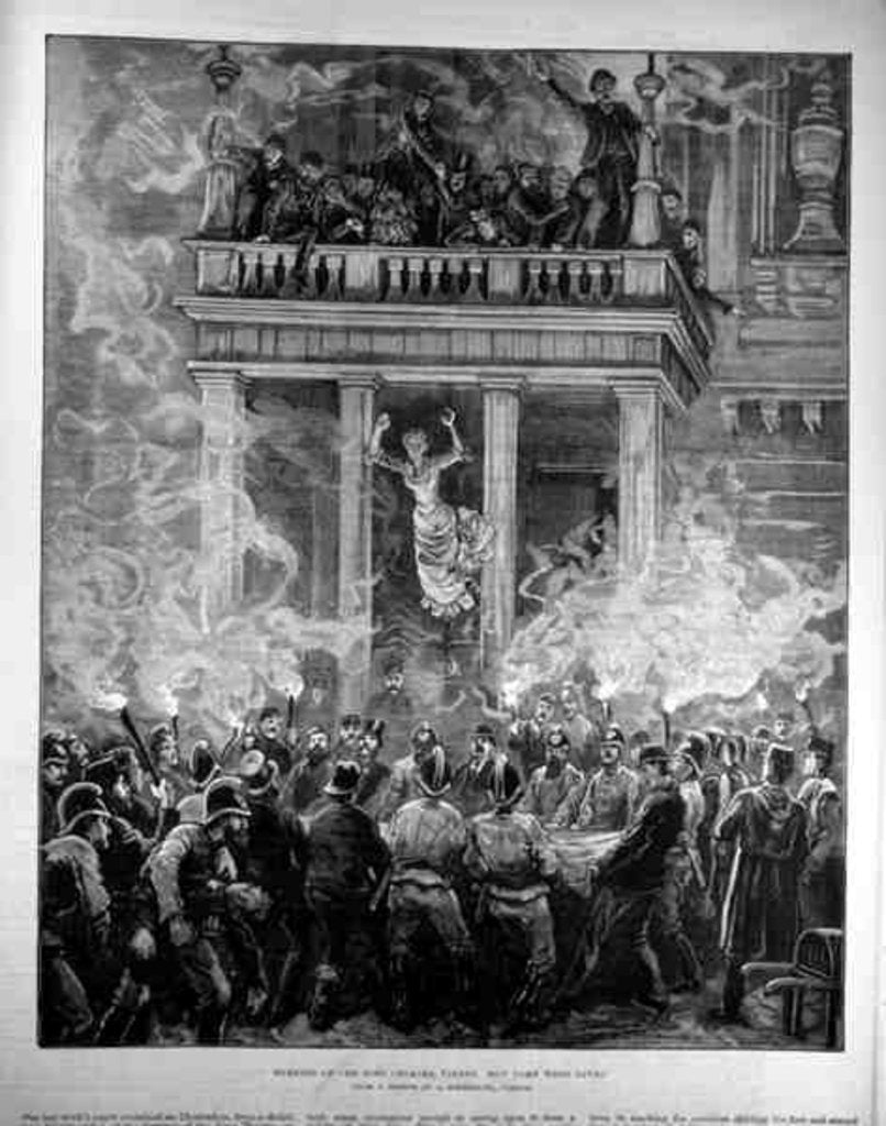 Detail of Burning of the Ring Theatre, Vienna: How Some were Saved by English School