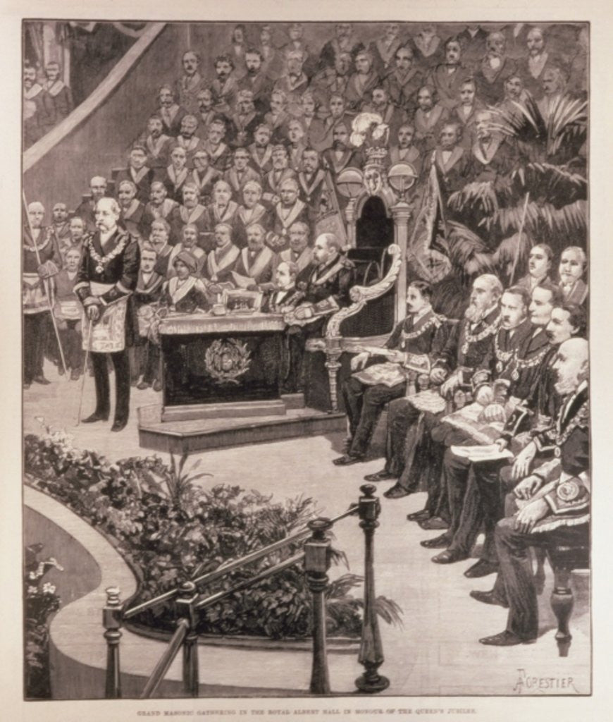 Detail of Grand Masonic Gathering in the Royal Albert Hall in Honour of the Queen's Jubilee by Amedee Forestier