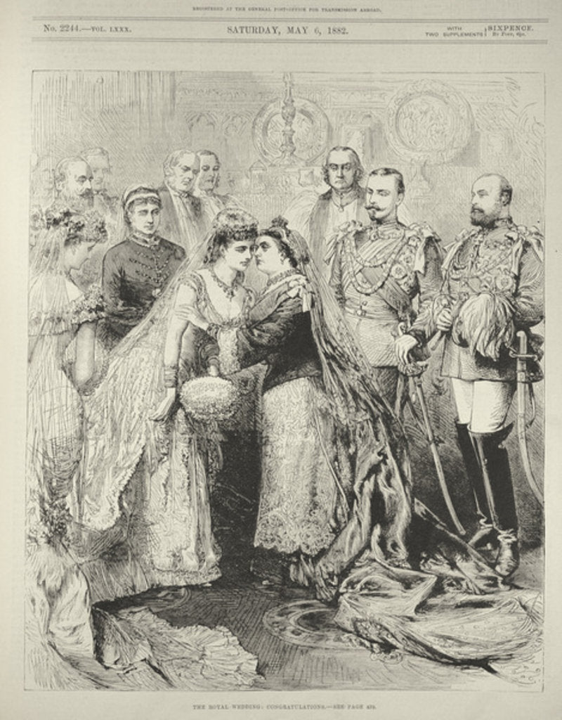 Detail of The Royal Wedding: Prince Leopold, Duke of Albany to Princess Helen of Waldeck-Pyrmont in St. George's Chapel, Windsor, 27th April 1882 by English School