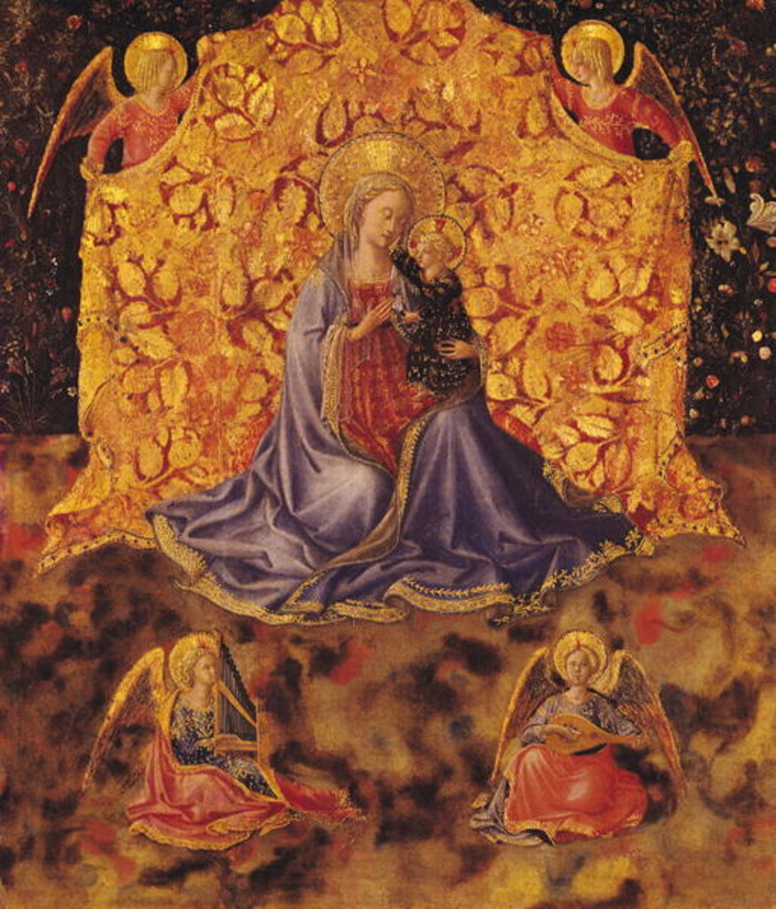 Detail of Madonna of Humility with Christ Child and Angels by Fra Angelico