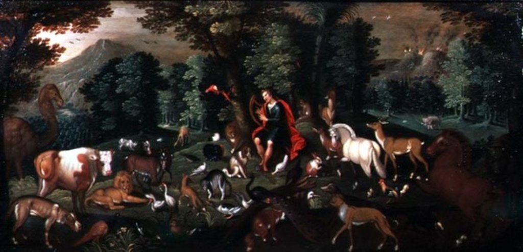 Detail of Orpheus and the Animals by Jacob Bouttats