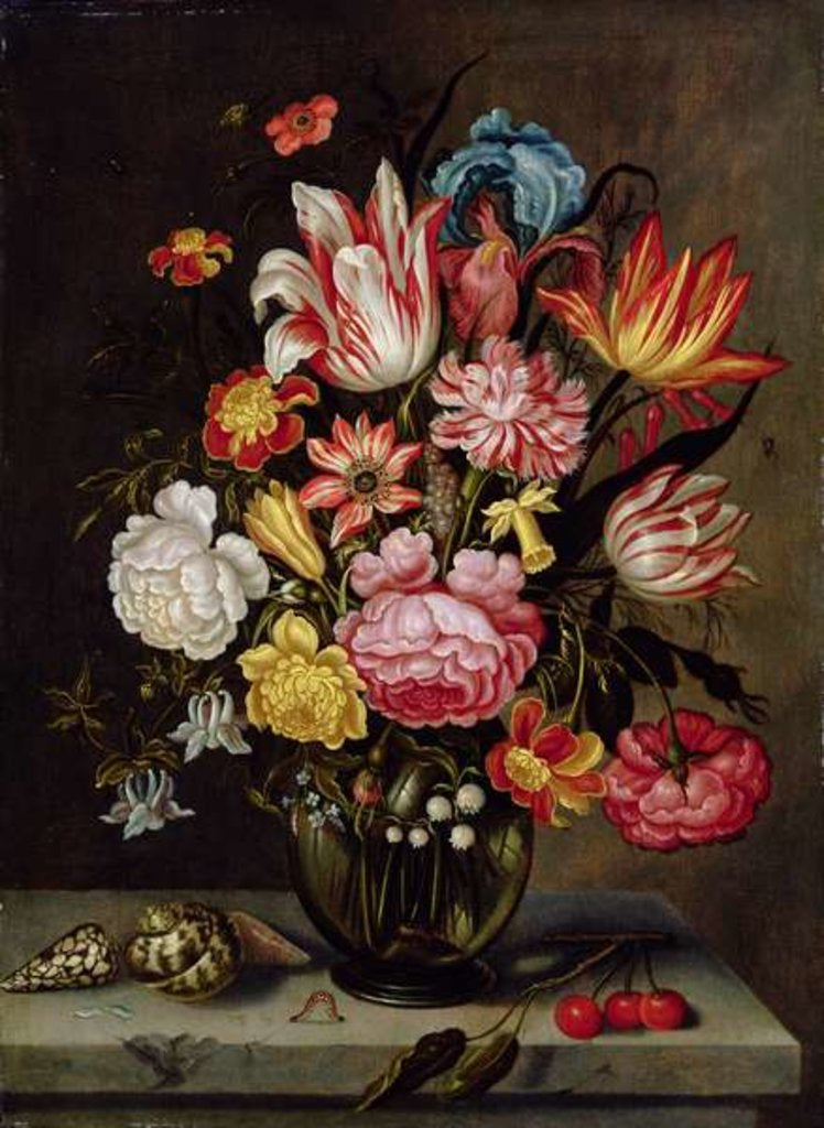 Detail of Still Life of Flowers in an Ovoid Vase by Abraham Bosschaert