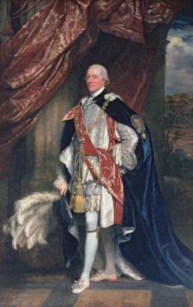 Detail of George John Spencer, 1st Lord of the Admiralty in Garter Robes by John Singleton Copley
