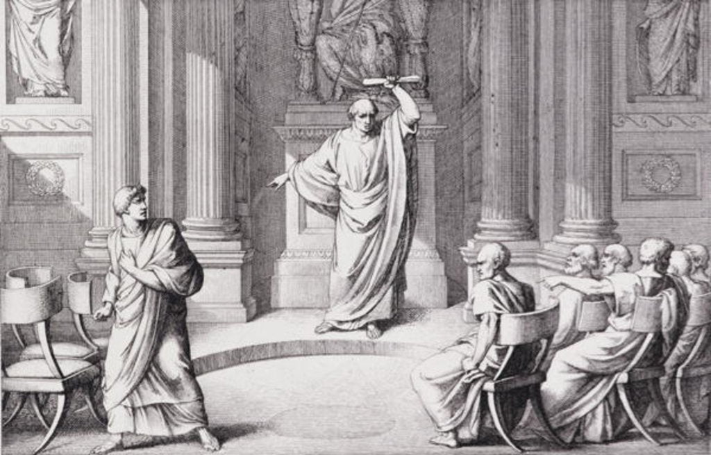 Detail of Cicero Denouncing Catiline, engraved by B.Barloccini by C.C Perkins