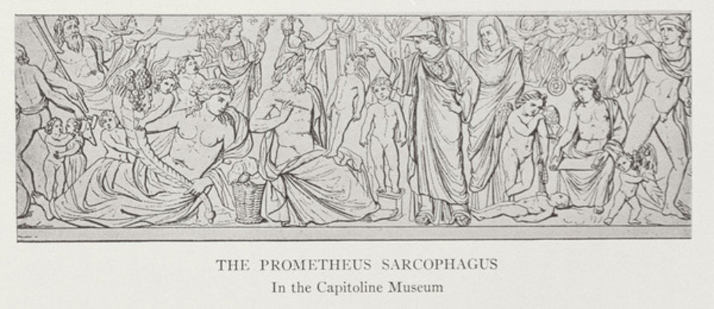 Detail of The Prometheus Sarcophagus, after the original in the Capitoline Museum by English School