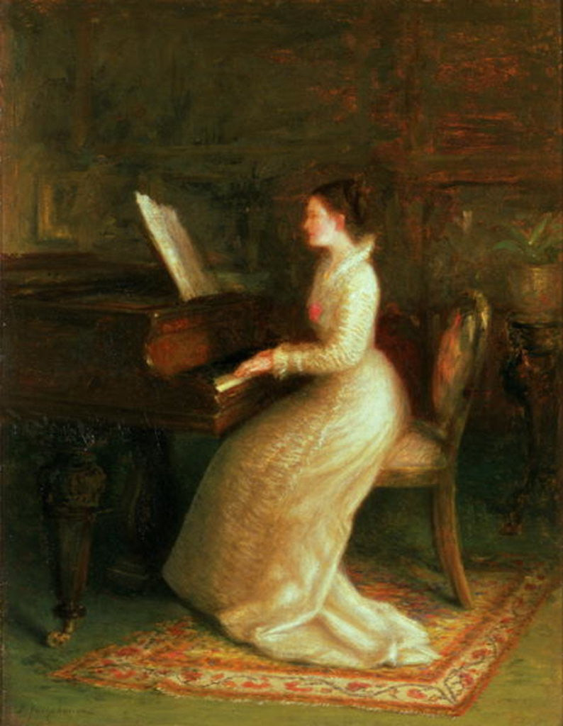 Detail of Lady at the Piano by Joseph Farquharson