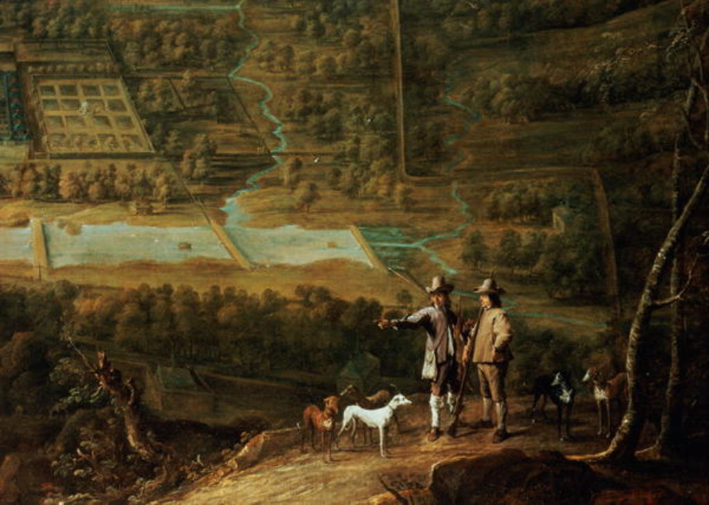 Detail of Landscape with sportsmen by David the Younger Teniers
