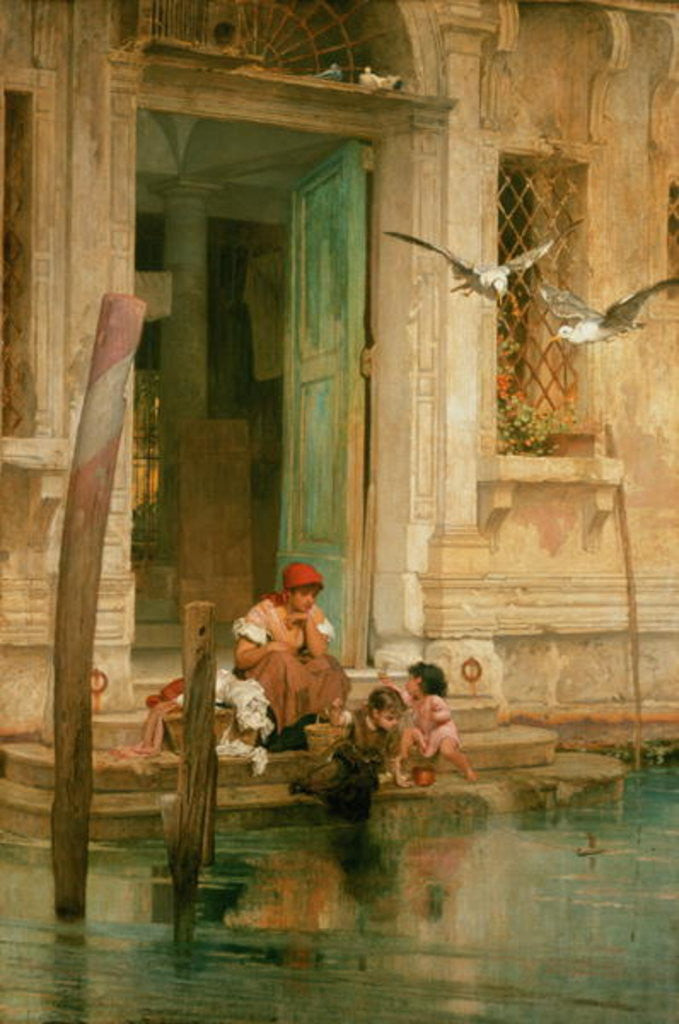 Detail of By the Canal, Venice by Marcus Stone