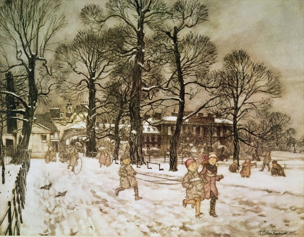 Detail of Winter in Kensington Gardens by Arthur Rackham