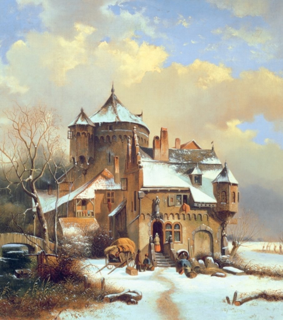 Detail of Dutch Winter Scene by Cornelis Kruseman