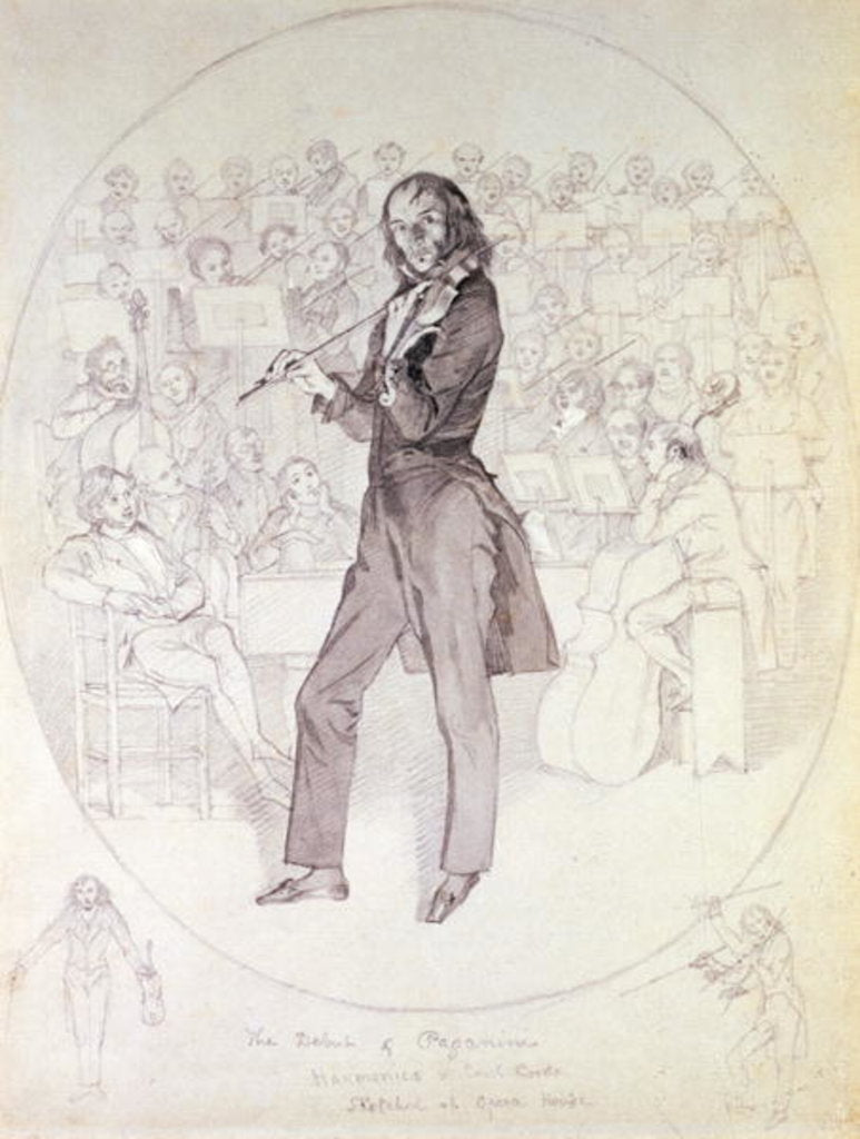Detail of Niccolo Paganini, violinist by Daniel Maclise