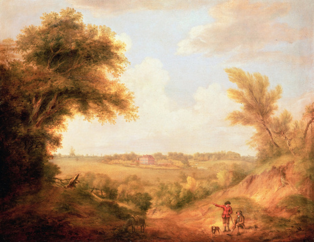 Detail of Landscape with house by Thomas Gainsborough