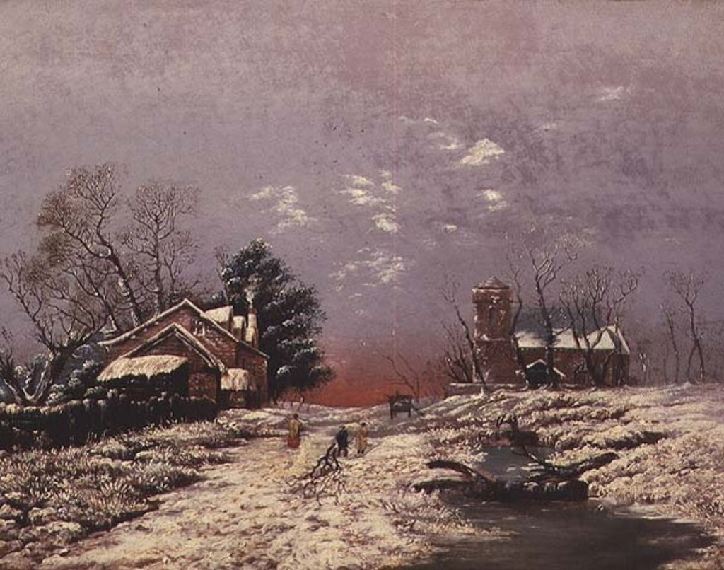 Detail of Winter Scene by Anonymous