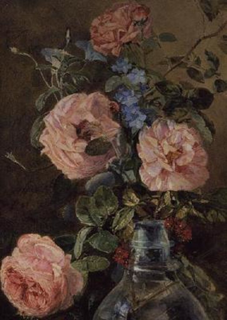 Detail of Roses, Convolvulus and Delphiniums by James Holland