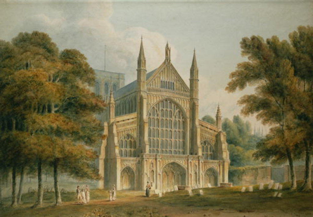 Detail of Winchester Cathedral: The Facade from the North-West by John Buckler