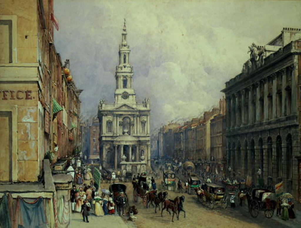 Detail of St. Mary le Strand, 1836 by George Sidney Shepherd