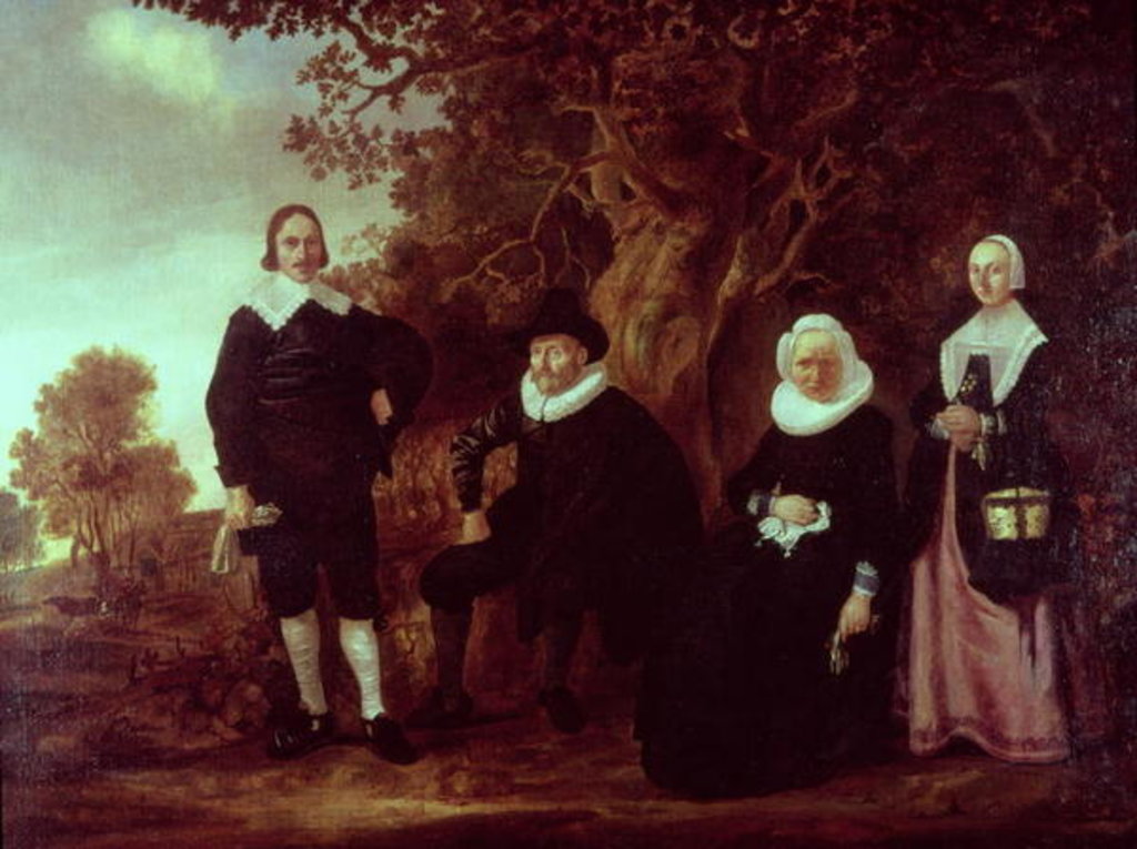 Detail of Family Group in a landscape by Gerrit van Donck